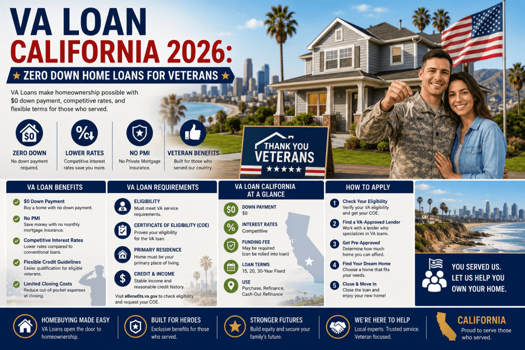 VA Loan California 2026: Zero Down Home Loans for Veterans