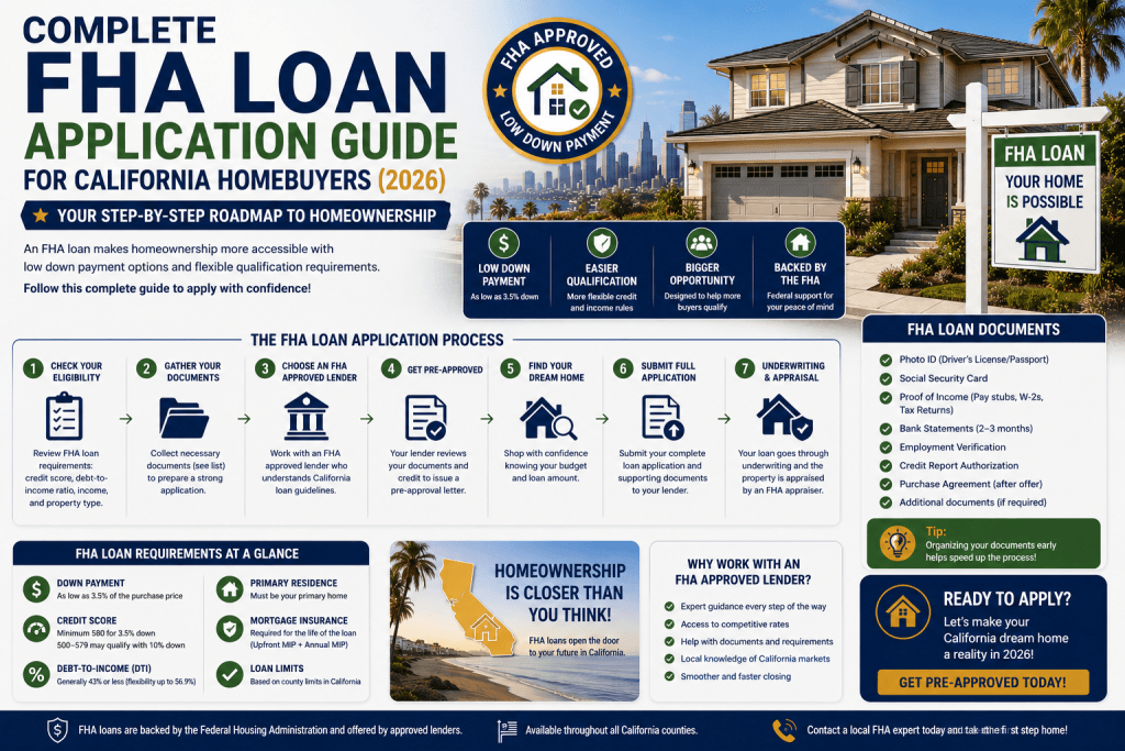 Complete FHA Loan Application Guide for California Homebuyers (2026)